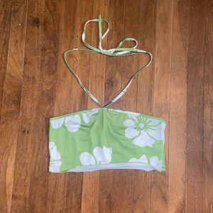 Hawaiian floral cropped tube top